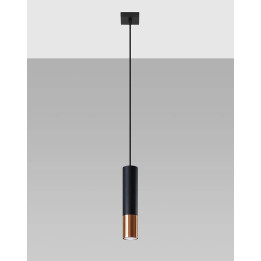 Lampa wisząca LOOPEZ 1 czarny/miedź