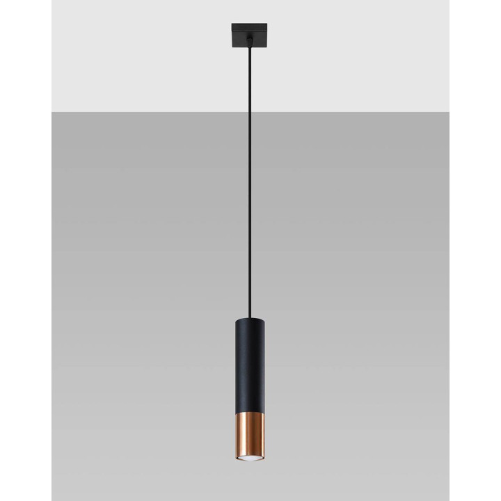 Lampa wisząca LOOPEZ 1 czarny/miedź