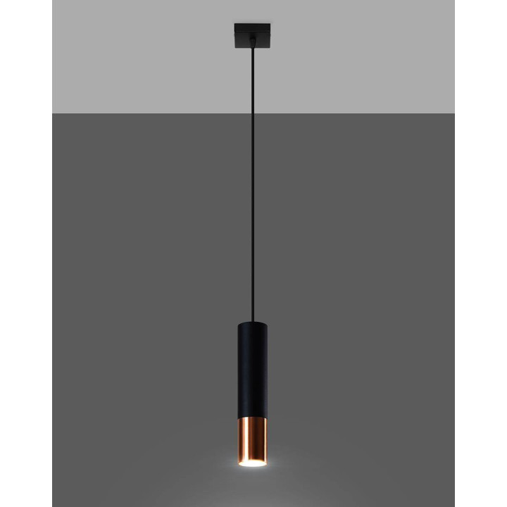 Lampa wisząca LOOPEZ 1 czarny/miedź