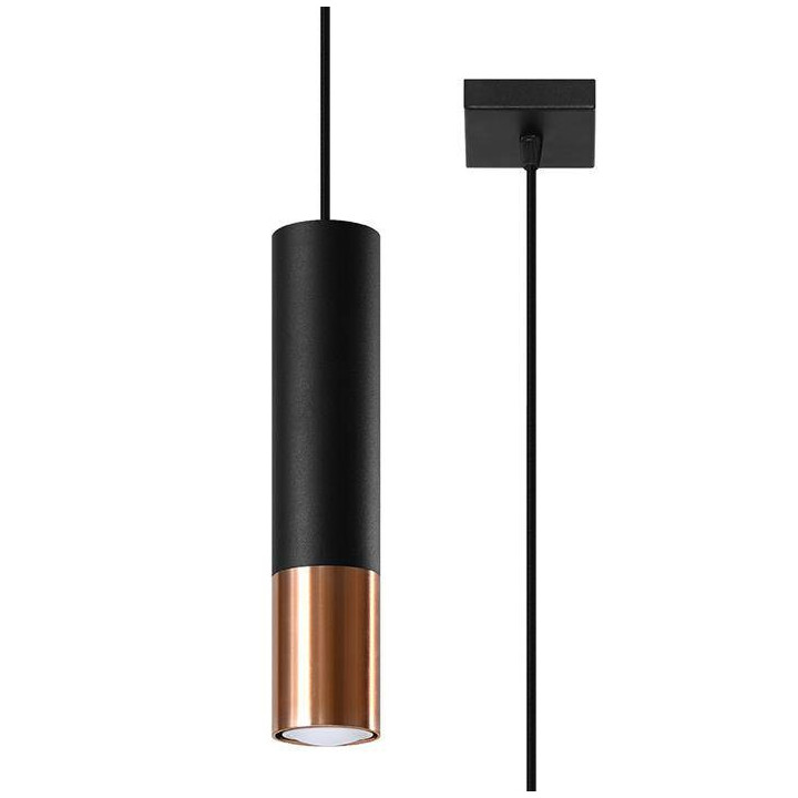 Lampa wisząca LOOPEZ 1 czarny/miedź