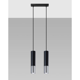 Lampa wisząca LOOPEZ 2 czarny/chrom