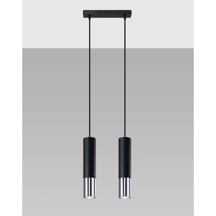Lampa wisząca LOOPEZ 2 czarny/chrom
