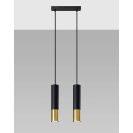 Lampa wisząca LOOPEZ 2 czarny/złoty
