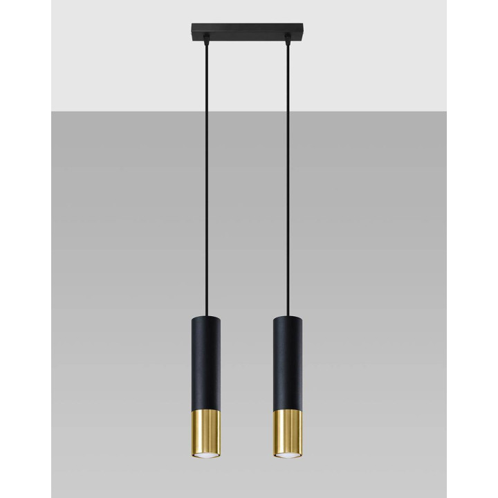 Lampa wisząca LOOPEZ 2 czarny/złoty