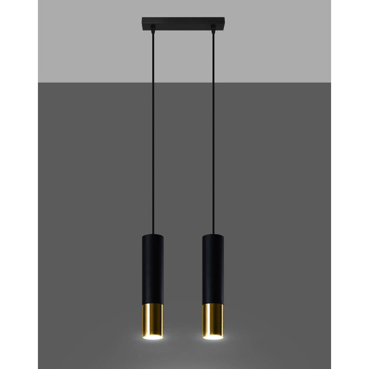 Lampa wisząca LOOPEZ 2 czarny/złoty