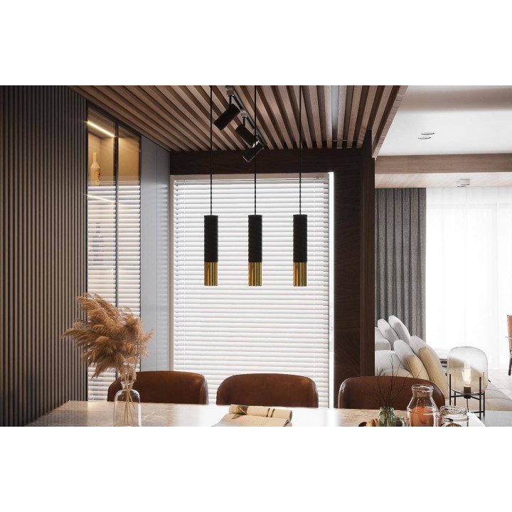 Lampa wisząca LOOPEZ 2 czarny/złoty