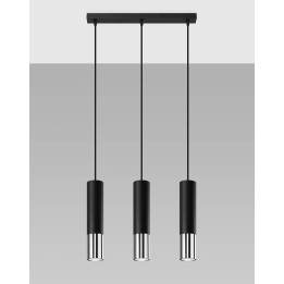 Lampa wisząca LOOPEZ 3L czarny/chrom