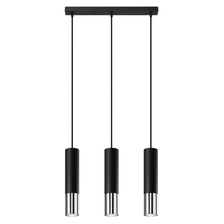 Lampa wisząca LOOPEZ 3L czarny/chrom