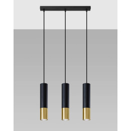 Lampa wisząca LOOPEZ 3L czarny/złoty