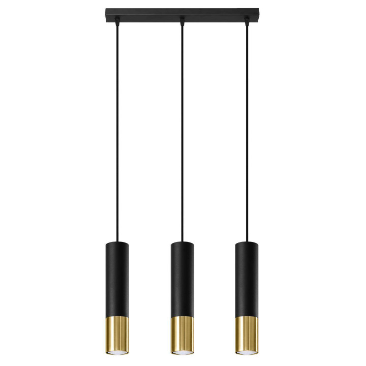 Lampa wisząca LOOPEZ 3L czarny/złoty