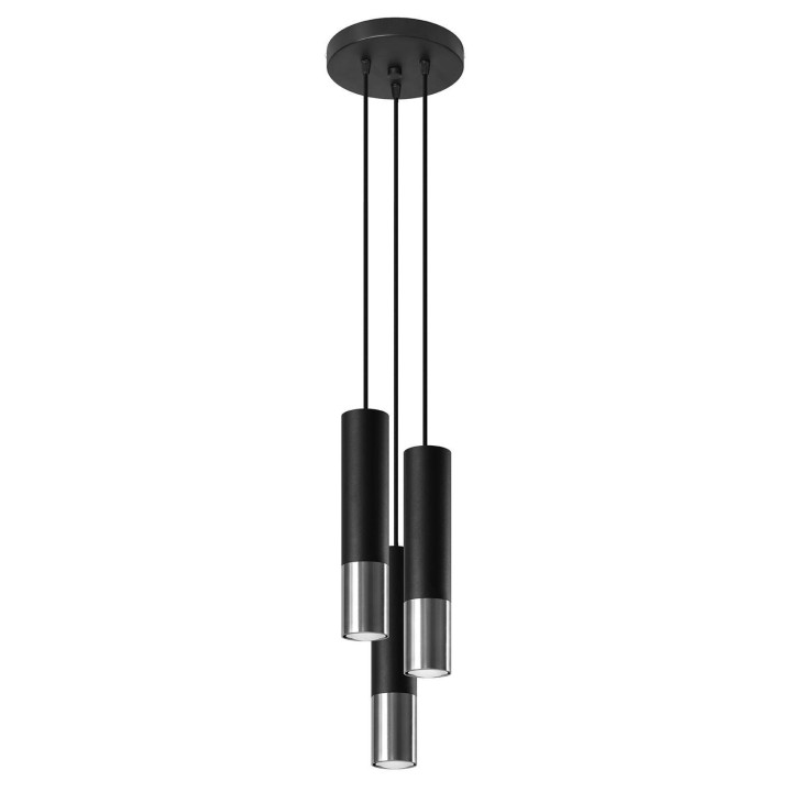 Lampa wisząca LOOPEZ 3P czarny/chrom