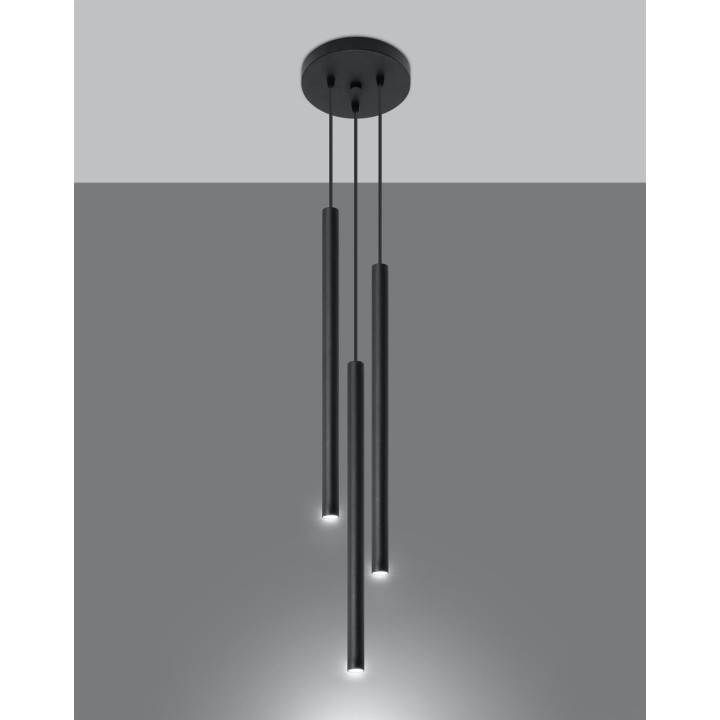 Lampa wisząca PASTELO 3P czarna