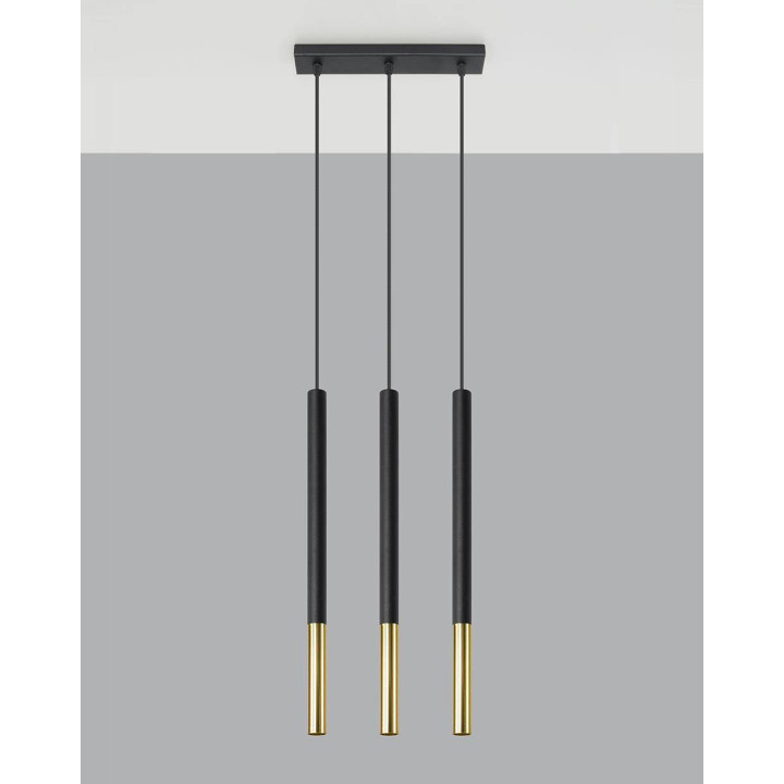 Lampa wisząca MOZAICA 3L czarny/złoto
