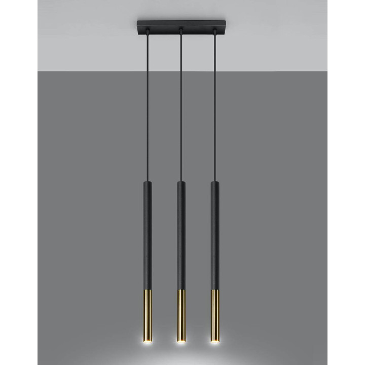 Lampa wisząca MOZAICA 3L czarny/złoto