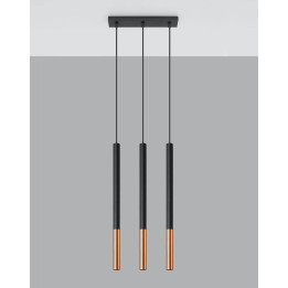 Lampa wisząca MOZAICA 3L czarny/miedź