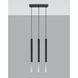 Lampa wisząca MOZAICA 3L czarny/chrom