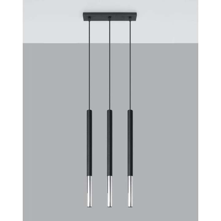 Lampa wisząca MOZAICA 3L czarny/chrom