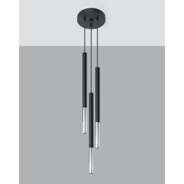 Lampa wisząca MOZAICA 3P czarny/chrom