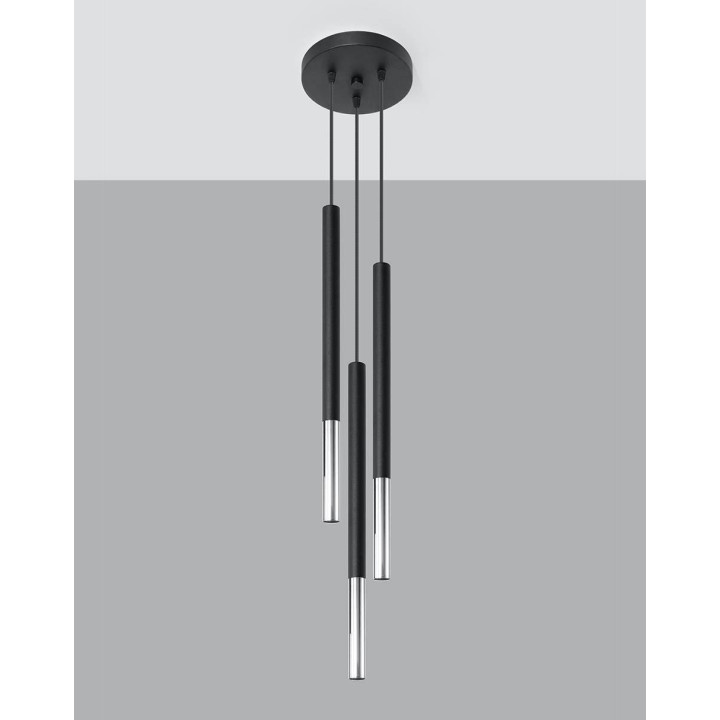 Lampa wisząca MOZAICA 3P czarny/chrom