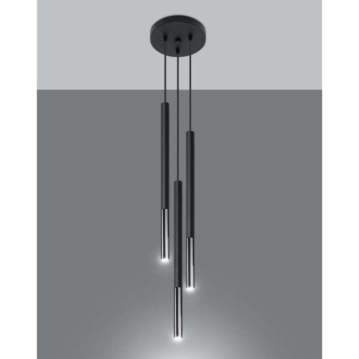 Lampa wisząca MOZAICA 3P czarny/chrom