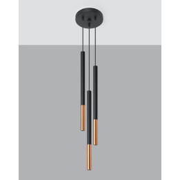 Lampa wisząca MOZAICA 3P czarny/miedź