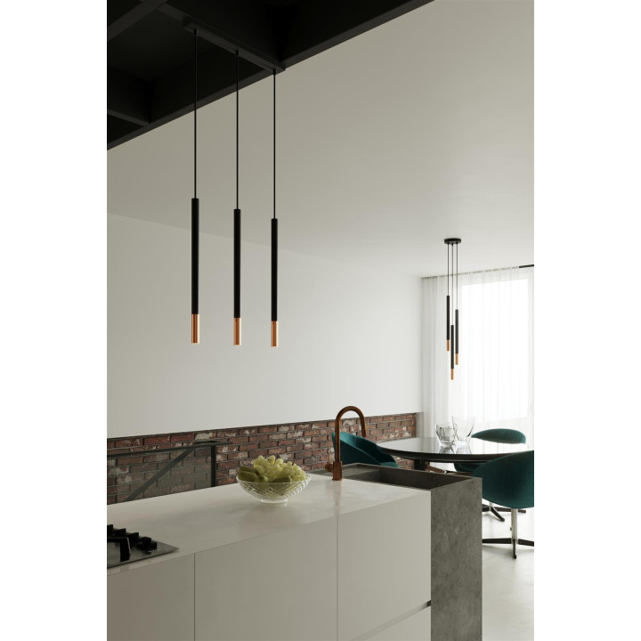 Lampa wisząca MOZAICA 3P czarny/miedź
