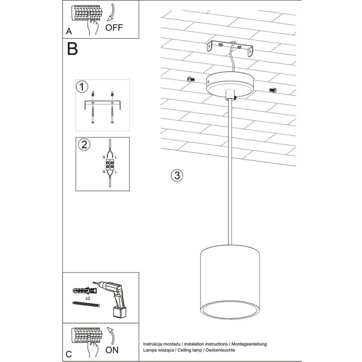 Lampa wisząca ORBIS 1 czarny