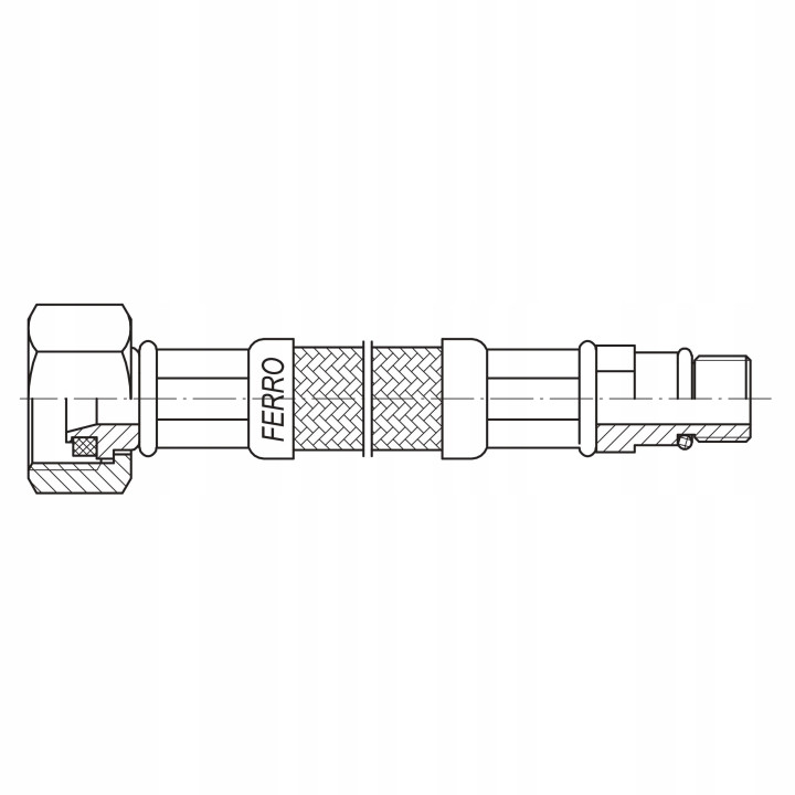 WĄŻ PRZYŁĄCZENIOWY DO BATERII L-100 CM M10 X 1-2 KRÓTKI
