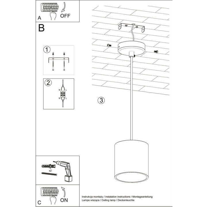 Lampa wisząca ORBIS 1 biały