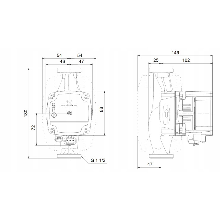 POMPA OBIEGOWA DO C.O. GRUNDFOS ALPHA 1L 25-40-180