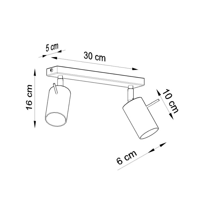 Plafon RING 2 szary