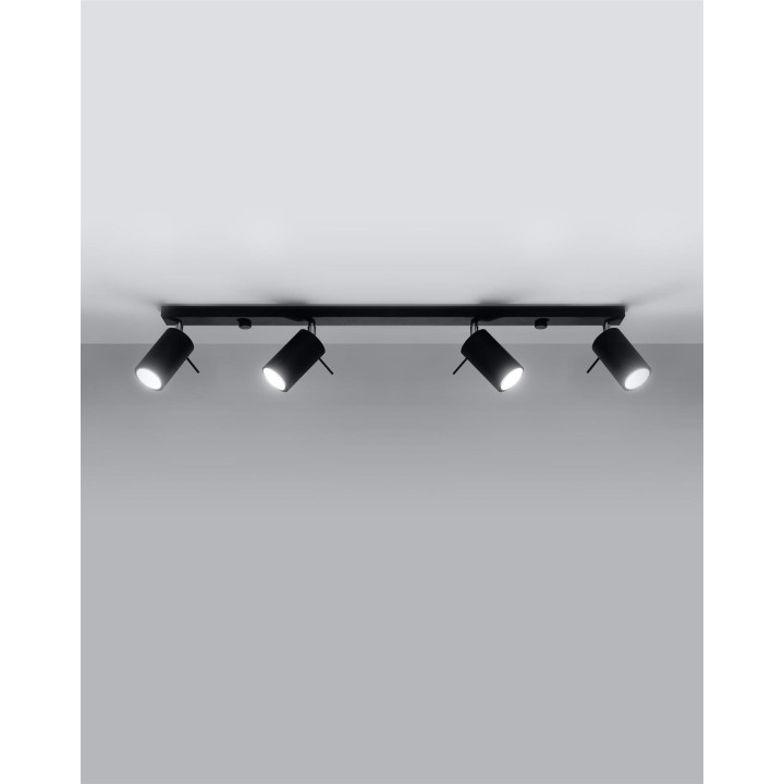 Plafon RING 4L czarny