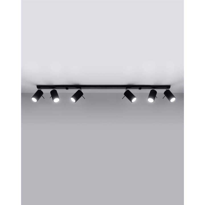 Plafon RING 6L czarny