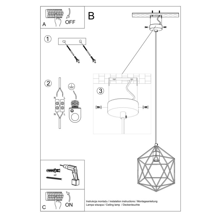 Lampa wisząca GASPARE biała