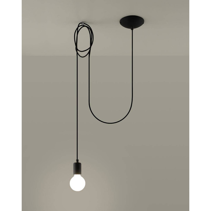 Lampa wisząca EDISON 1 LONG czarny