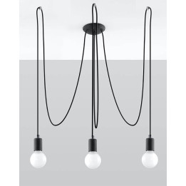 Żyrandol EDISON 3 czarny