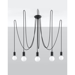 Żyrandol EDISON 5 czarny