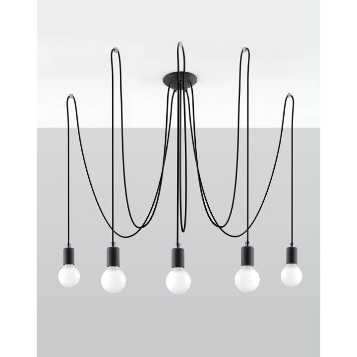 Żyrandol EDISON 5 czarny