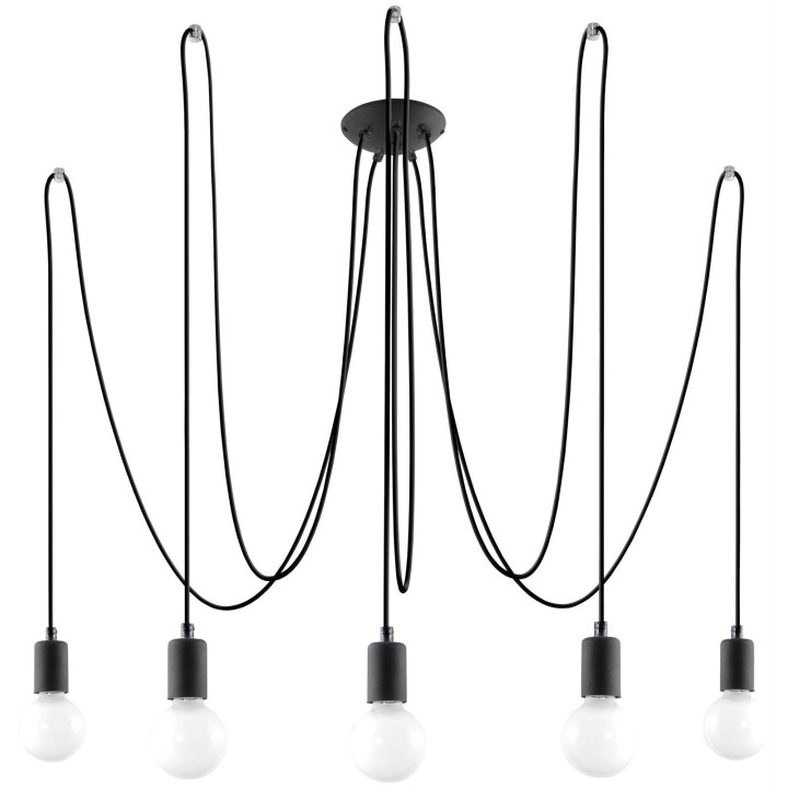 Żyrandol EDISON 5 czarny