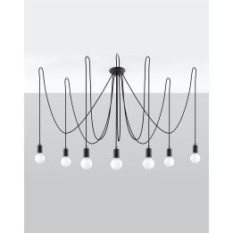 Żyrandol EDISON 7 czarny