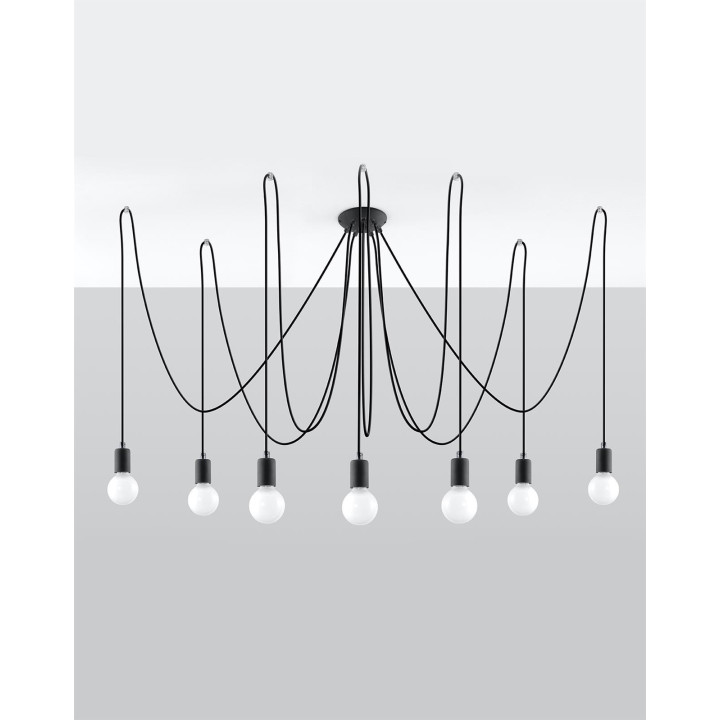 Żyrandol EDISON 7 czarny