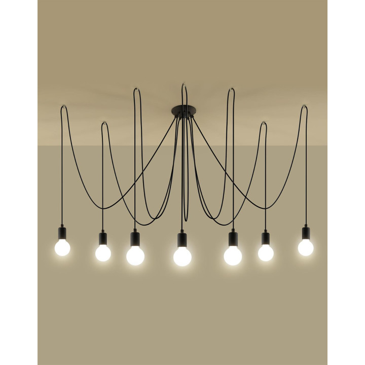 Żyrandol EDISON 7 czarny