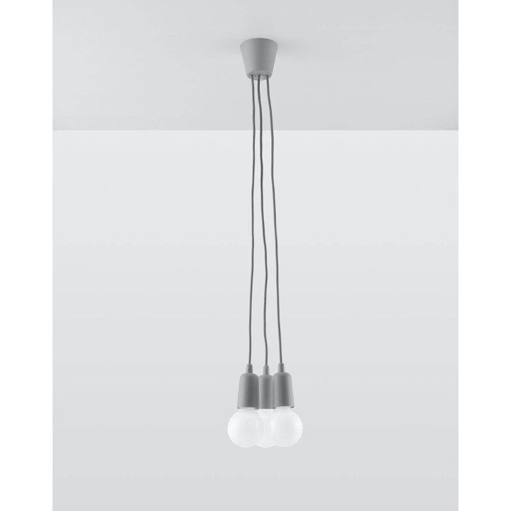 Lampa wisząca DIEGO 3 szara
