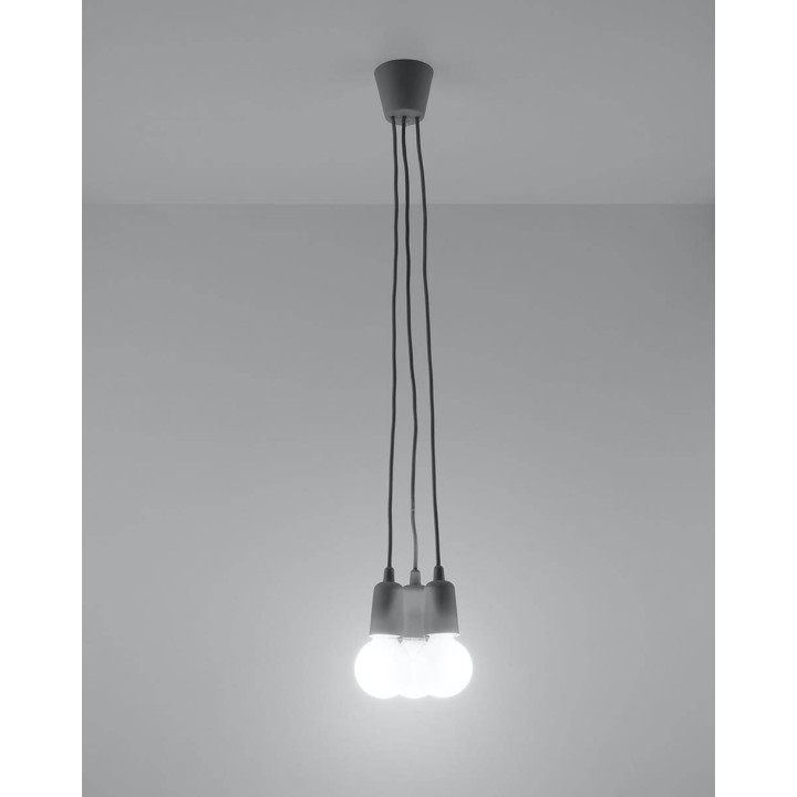 Lampa wisząca DIEGO 3 szara