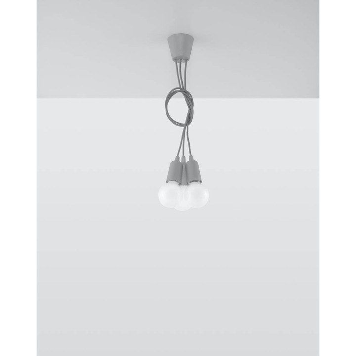 Lampa wisząca DIEGO 3 szara