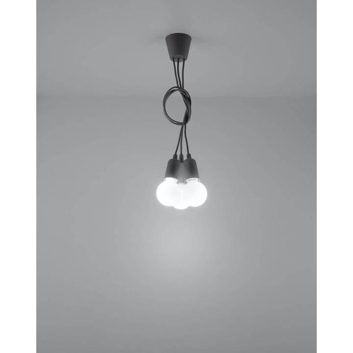 Lampa wisząca DIEGO 3 szara