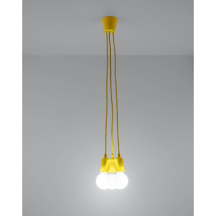 Lampa wisząca DIEGO 3 żółta
