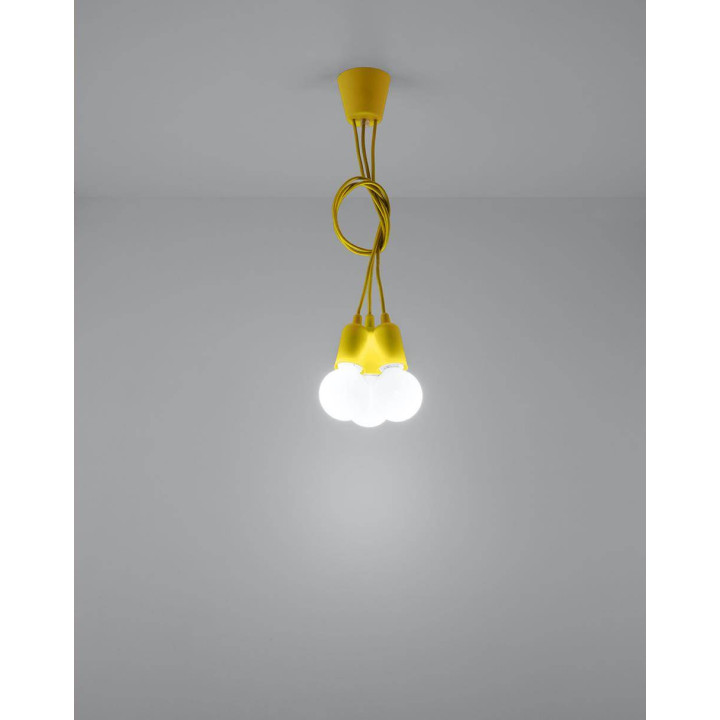 Lampa wisząca DIEGO 3 żółta