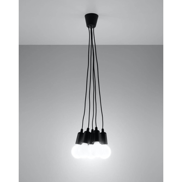 Lampa wisząca DIEGO 5 czarna