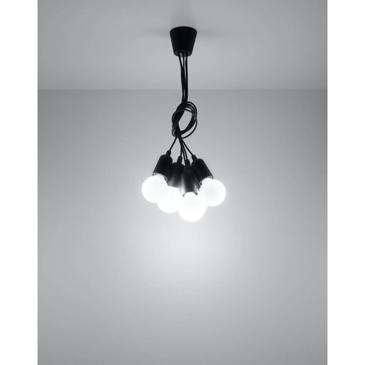 Lampa wisząca DIEGO 5 czarna